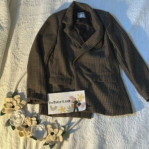 Brown and navy checked Old Navy blazer. Size S